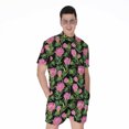 thumbnail image 1 of Protea Floral Pattern Short Sleeve Men'S Rompers Casual Summer Jumpsuits Outfit, 1 of 4