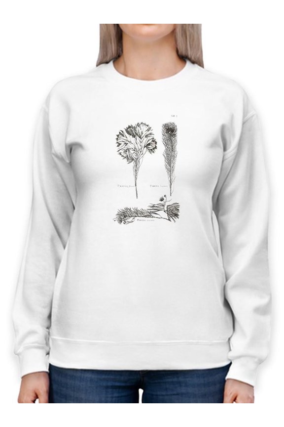 Protea On Linen I Sweatshirt Women -Vision Studio Designs, Female Medium