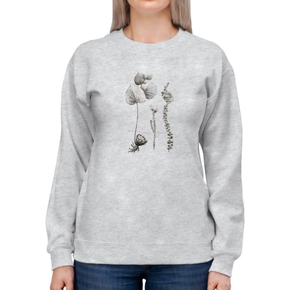 Protea On Linen Ii Sweatshirt Women -Vision Studio Designs, Female Medium