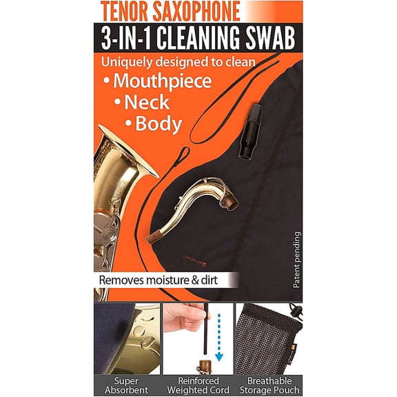 Protec 3-in-1 Tenor Saxophone Swab (Body, Neck, and Mouthpiece)