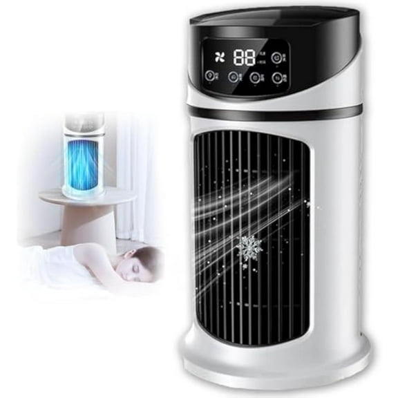 Protec Air-2025 New Protec Air Portable 3 In 1 Air Conditioner,Cooler Humidifier with 6 Wind Speeds,Low Noise Cooling Fan,300ml Large Water Tank,for Room,Desktop,Bedroom,Office,Living Room (1 PCS)