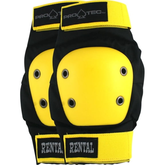 Protec Rental Elbow Large Black/Yellow with Yellow Straps