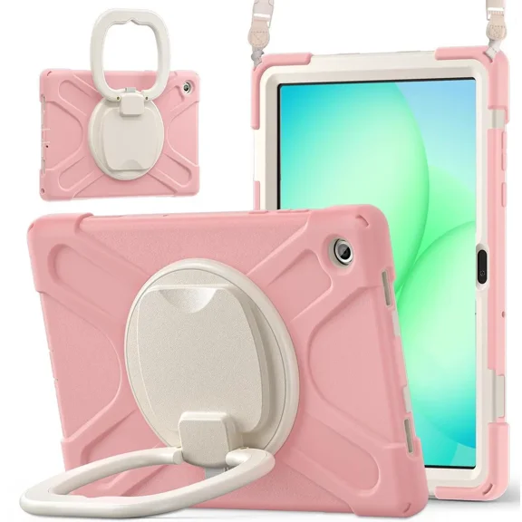 Protecive Case for Samsung Galaxy Tab A11 Plus / A11+ 11 Inch 2025 Shockporoof Cover with Pencil Holder Rotating Hand Strap & Stand Shoulder Strap