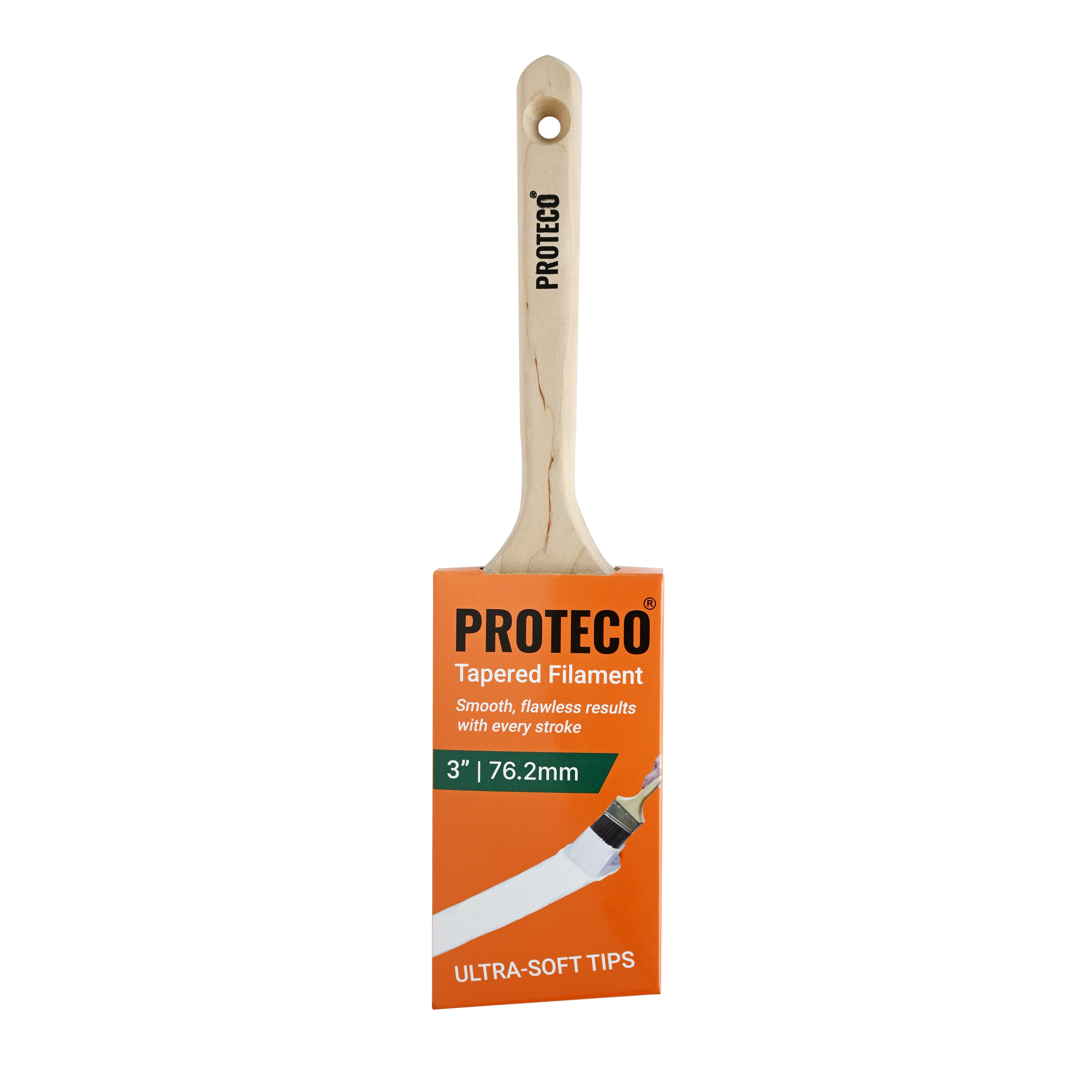 Proteco 3 in. Angled Premium Polyester Long-Handled Tapered Filament Angle Sash Brush