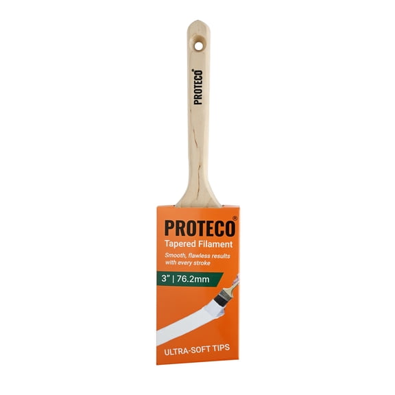 Proteco 3 in. Angled Premium Polyester Long-Handled Tapered Filament Angle Sash Brush