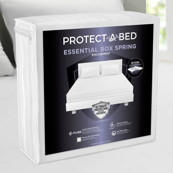 Protect-A-Bed Essential Zipper Boxspring Encasement Full, Bed Bug & Dust Mite Resistant, Waterproof