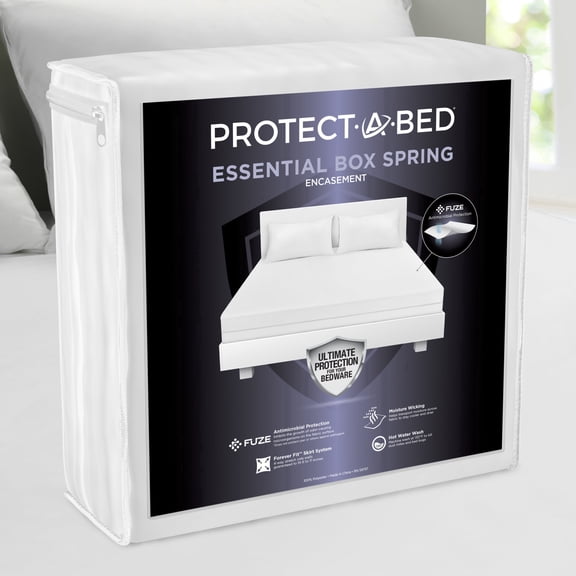 Protect-A-Bed Essential Zipper Boxspring Encasement Full, Bed Bug & Dust Mite Resistant, Waterproof