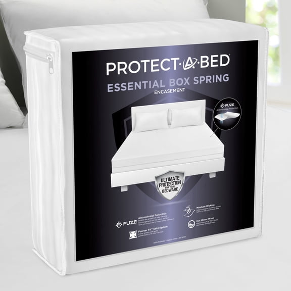 Protect-A-Bed Essential Zippered Box Spring Protectors, King, Bed Bug & Dust Mite Resistant, Waterproof