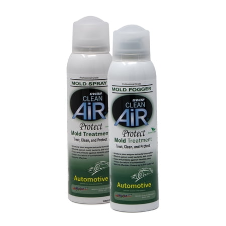 DWD2 Protect Mold & Odor Eliminator Kit, 4oz Spray & Fogger, Green Enzyme Car Mold and Mildew Remover, Interior Revitalizer, 2-Pack