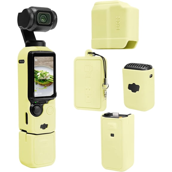 Protect Case for Pocket 3, Soft Silicone Protective Cover Compatible With DJI Osmo Pocket 3 Creator Combo, Lightweight Screen Protector Grip Accessories - Yellow