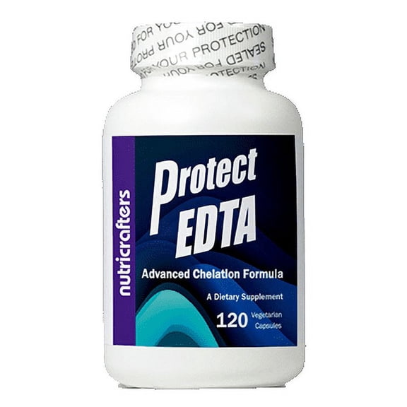 Protect EDTA 120 Capsules - NutriCrafters 1000mg EDTA Formula with Malic Acid and Enhanced Garlic
