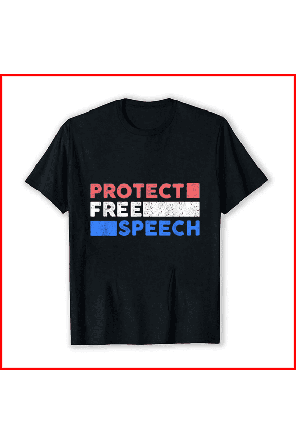 Protect Free Speech 1st Amendment Free America Political Unisex T-Shirt, up to Size 5XL
