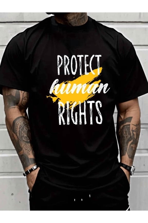 Protect Human Rights men's black t shirts For summer Fall Fashion Unisex Shirt Printed tshirts Trendy Unisex Shirt Cotton tshirts Retro Unisex Shirt Graphic tshirts