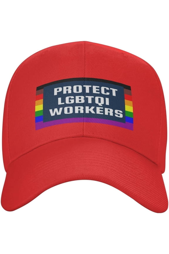 Protect Lgbtqi Workers Hat Rainbow LGBT Rights Pride Gay Trucker Hat Baseball Cap Funny Hat