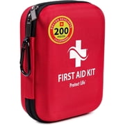 Protect Life First Aid Kit for Home/Businesses, HSA/FSA Eligible Emergency Kit, Hiking First aid kit Camping, Travel First Aid Kit for Car, Small First Aid Kit Travel/Survival Medical kit200 Piece