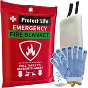 Protect Life Fiberglass Emergency Fire Blanket for Home and Kitchen 1 Pack 40" x 40"