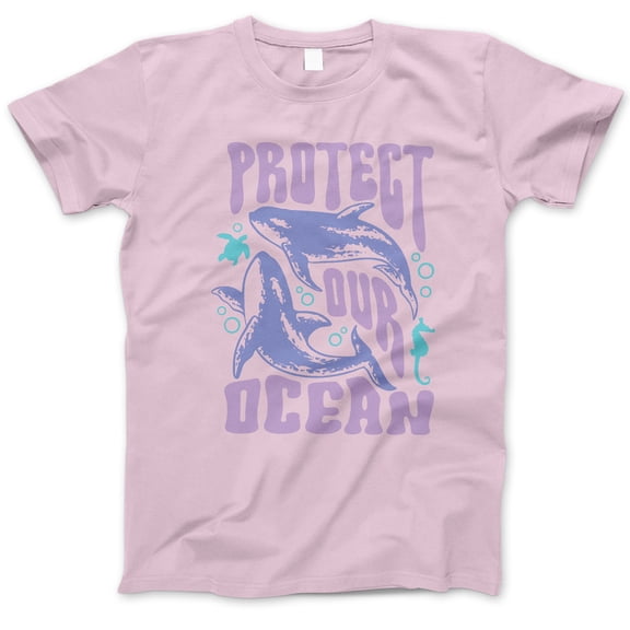 Protect Our Ocean T-Shirt – Save the Sea Graphic Tee with Whales, Sea Turtle, Seahorse, Marine Life Conservation Shirt, Eco-Friendly Gift for Ocean Lovers, Divers & Environmentalists