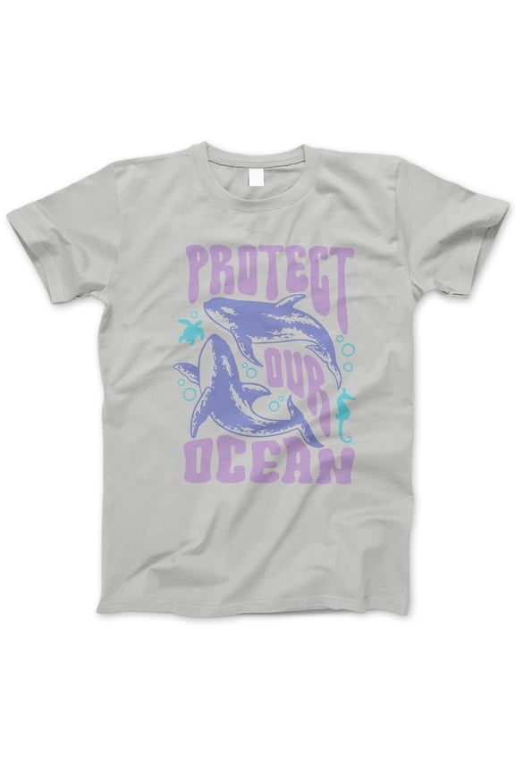 Protect Our Ocean T-Shirt – Save the Sea Graphic Tee with Whales, Sea Turtle, Seahorse, Marine Life Conservation Shirt, Eco-Friendly Gift for Ocean Lovers, Divers & Environmentalists