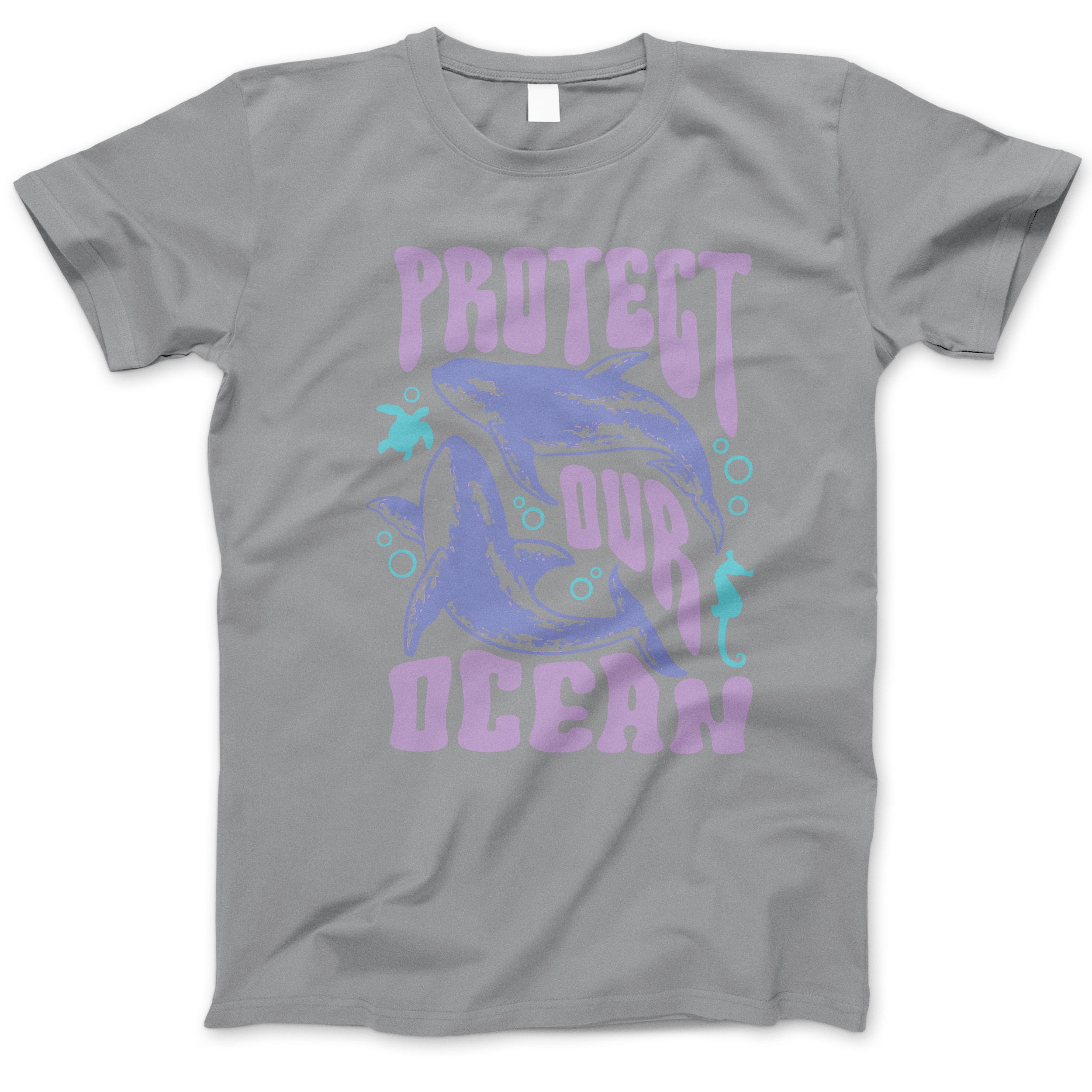 Protect Our Ocean T-Shirt – Save the Sea Graphic Tee with Whales, Sea ...