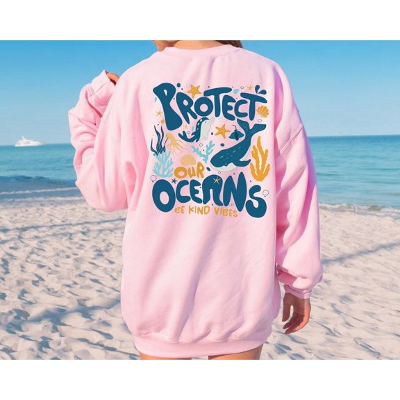 Protect Our Oceans Words on Back Sweatshirt, Respect The Locals Sweatshirt, Sweatshirt Save The Shark, Oversize Vsco Sweatshirt, Pinterest Sweatshirt, Aesthetic