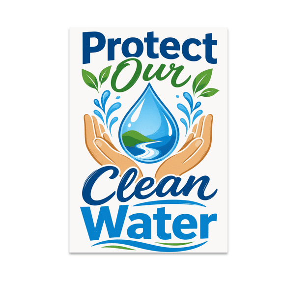 Protect Our Clean Water Poster - Environmental Activist - 13x19 Poster Print