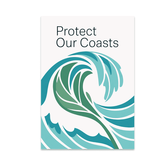 Protect Our Coasts Ocean Conservation Art - Marine Life Advocate - 13x19 Poster Print
