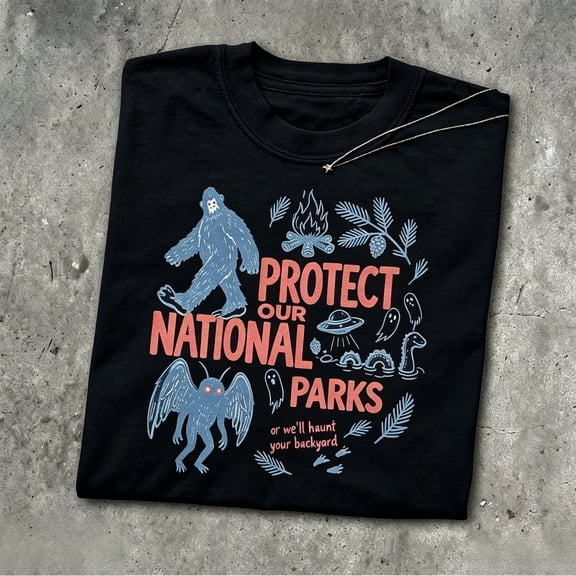 Protect Our Cryptids T-Shirt, Vintage Bigfoot Mothman Graphic Tee