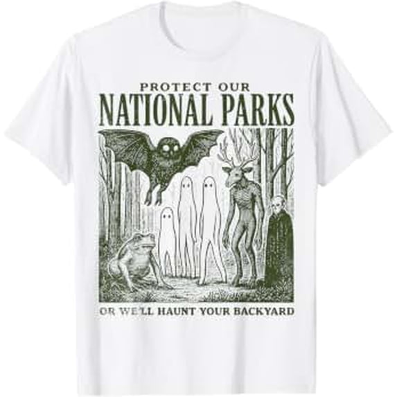 Protect Our National Parks Mothman Cryptid Weirdcore Horror T-Shirt ...