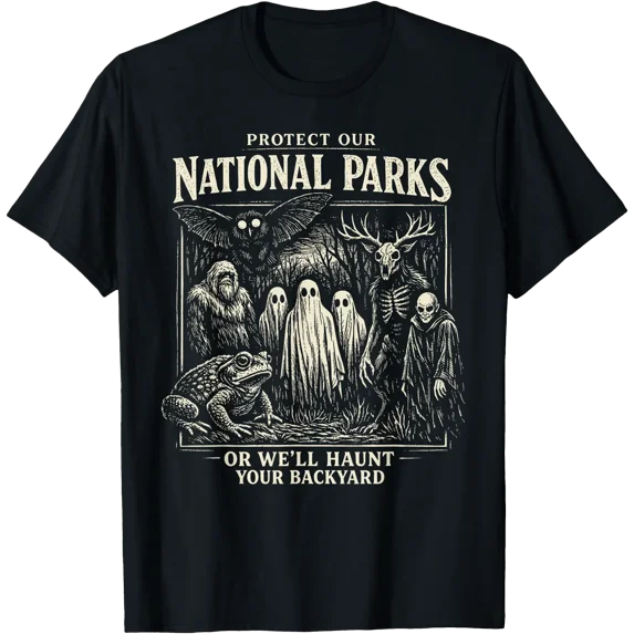 Protect Our National Parks Spooky Cryptid Bigfoot Mothman T-Shirt ...