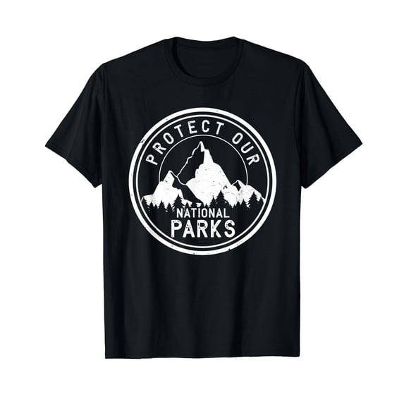 Protect Our National Parks T-Shirt Vintage Mountain Graphic Tee Nature Lover Hiking Camping Outdoors Conservation Apparel
