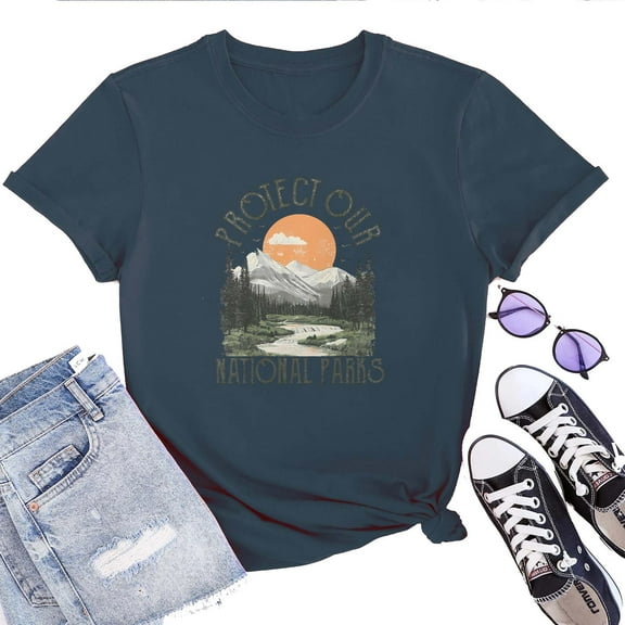 Protect Our National Parks T-Shirt for Women – Nature Conservation Graphic Tee for Hikers, Campers & Outdoor Lovers