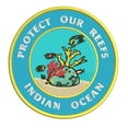 thumbnail image 1 of Protect Our Reefs! Indian Ocean 3.5 Inch Iron Or Sew On Embroidered Fabric Badge Patch Ocean Beach, Salt Life Iconic Series, 1 of 2
