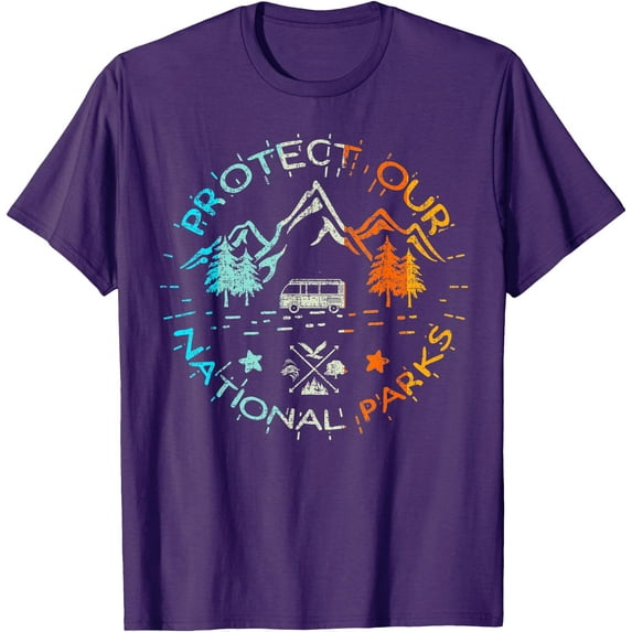 Protect Our US National Parks Preserve Camping Hiking Unisex T-Shirt for Men Women Kids Toddler,Purple Color,Size YXS