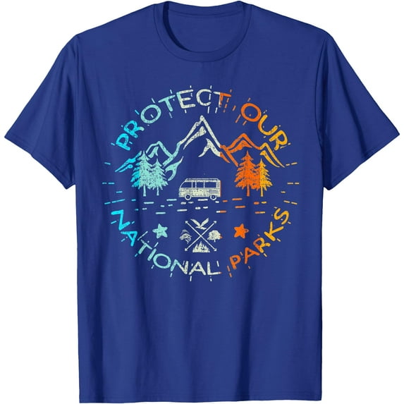 Protect Our US National Parks Preserve Camping Hiking Unisex T-Shirt for Men Women Kids Toddler,Royal Blue Color,Size 2XL