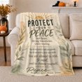 thumbnail image 1 of Protect Your Peace Botanical Watercolor, Cozy Typography Art Scene, Warm Flannel Blanket for Living Room and Reading Nook, Art Lovers Housewarming Gift, Artistic Home Decor, 1 of 9