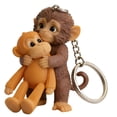 thumbnail image 1 of Protect Punch Monkey Keychain, 3D Cute Monkey Holding Plush Toy Hanging Keychain for Backpack Purse Car Keys Gift, 1 of 7