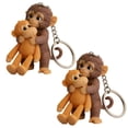 thumbnail image 1 of Protect Punch Monkey Keychain, 3D Cute Monkey Holding Plush Toy Hanging Keychain for Backpack Purse Car Keys Gift, 1 of 7