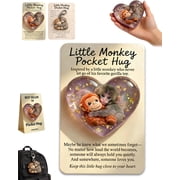 Protect Punch Monkey Pocket Hug,Cute Plush Keychain Hug, Little Monkey Pocket Hugs with Cards,Punch Monkeys Companion