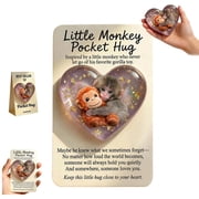 Protect Punch The Monkey Pocket Hug,Punch Monkeys Companion,Little Monkey Pocket Hugs with Cards, Emotional Support Thoughtful Gifts for Friends Family