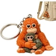 thumbnail image 1 of Protect Punch The Monkey Keychain, 3D Cute Monkey Holding Plush Toy Hanging Keychain for Backpack Purse Car Keys Gift, 1 of 7