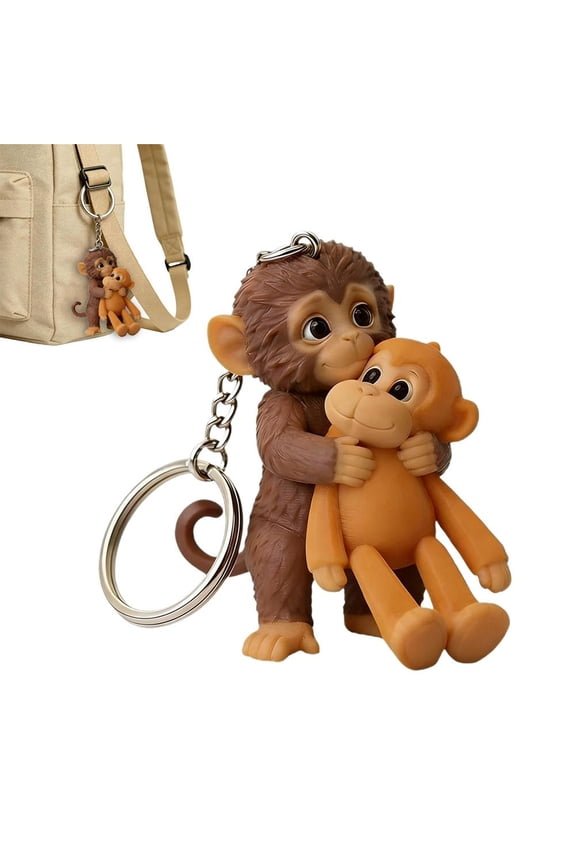 Protect Punch the Monkey Keychain – 3D Plush Monkey, Hanging Keychain for Bags, Keys, and Gifts