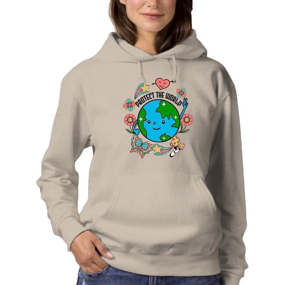 Protect The World Quote Hoodie Women -Image by Shutterstock, Female 4X-Large