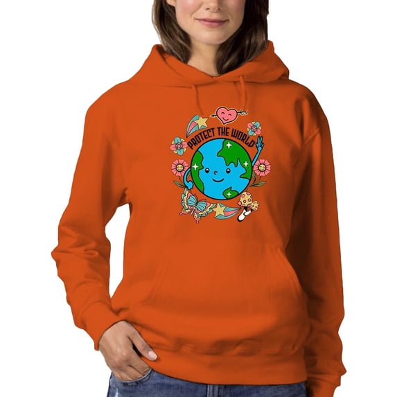 Protect The World Quote Hoodie Women -Image by Shutterstock, Female Large