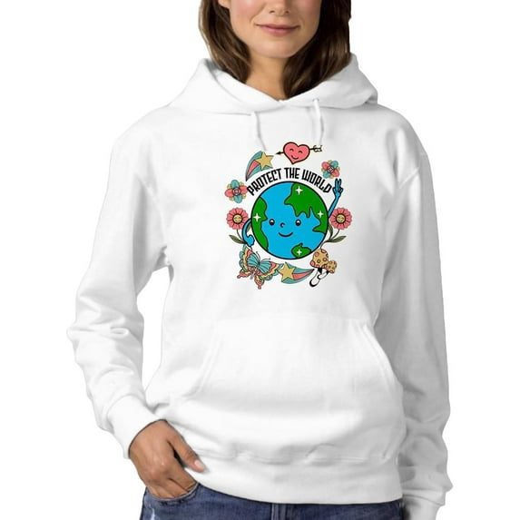 Protect The World Quote Hoodie Women -Image by Shutterstock, Female Medium