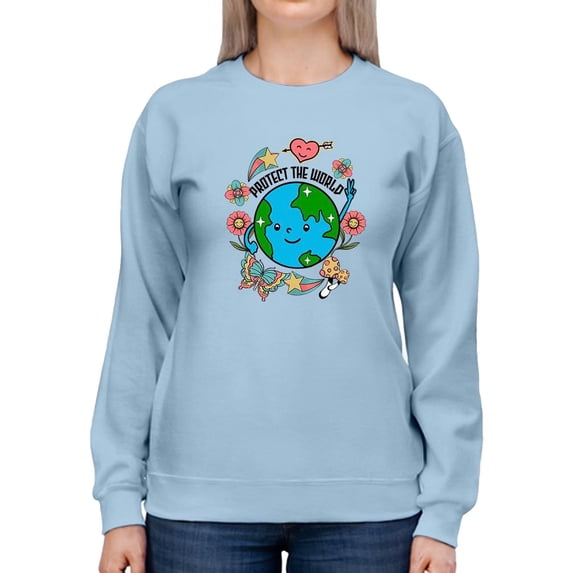 Protect The World Quote Sweatshirt Women -Image by Shutterstock, Female 3X-Large
