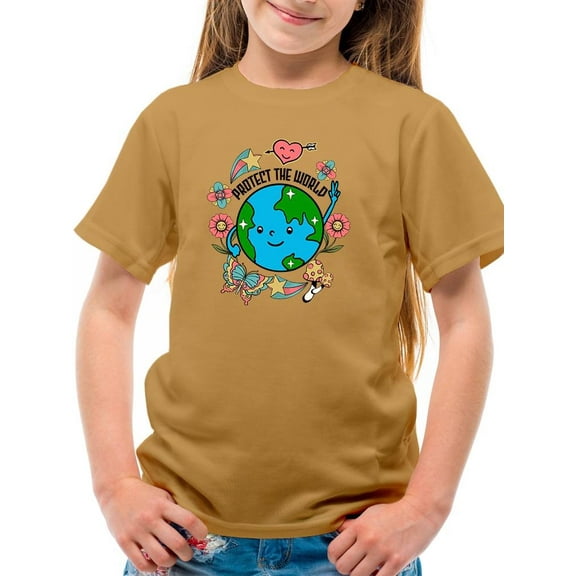 Protect The World Quote T-Shirt Juniors -Image by Shutterstock, Small