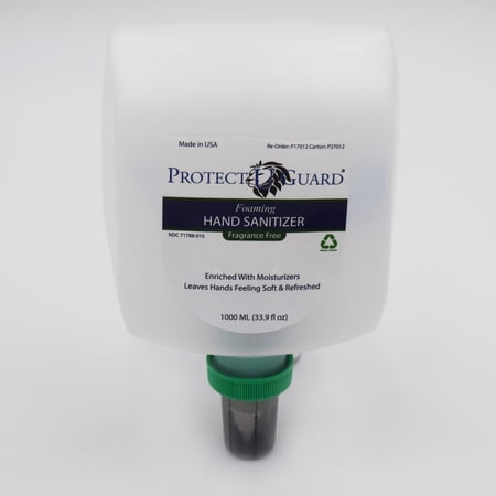 Protect U Guard Foaming Alcohol Hand Sanitizer, Fragrance-Free, 1 Liter Dispenser Refill (Requires Dispenser Sold Separately)