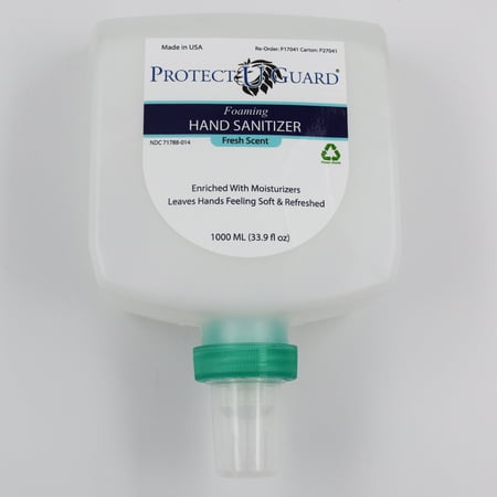 Protect U Guard Foaming Alcohol Hand Sanitizer, Fresh Scent, 1 Liter Dispenser Refill (Requires Dispenser Sold Separately)