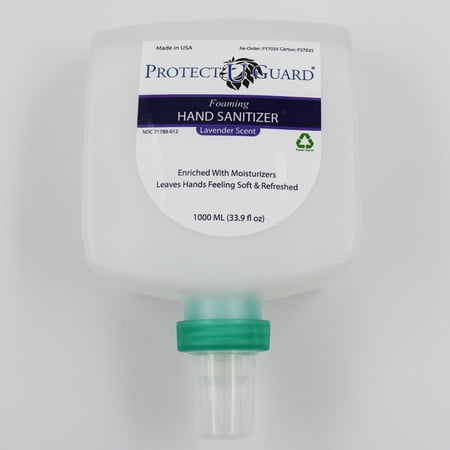 Protect U Guard Foaming Alcohol Hand Sanitizer, Lavender Scent, 1 Liter Dispenser Refill (Requires Dispenser Sold Separately)