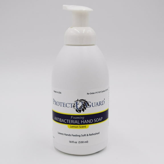 Protect U Guard Foaming Antibacterial Hand Soap, Lemon Scent, 18 Ounce